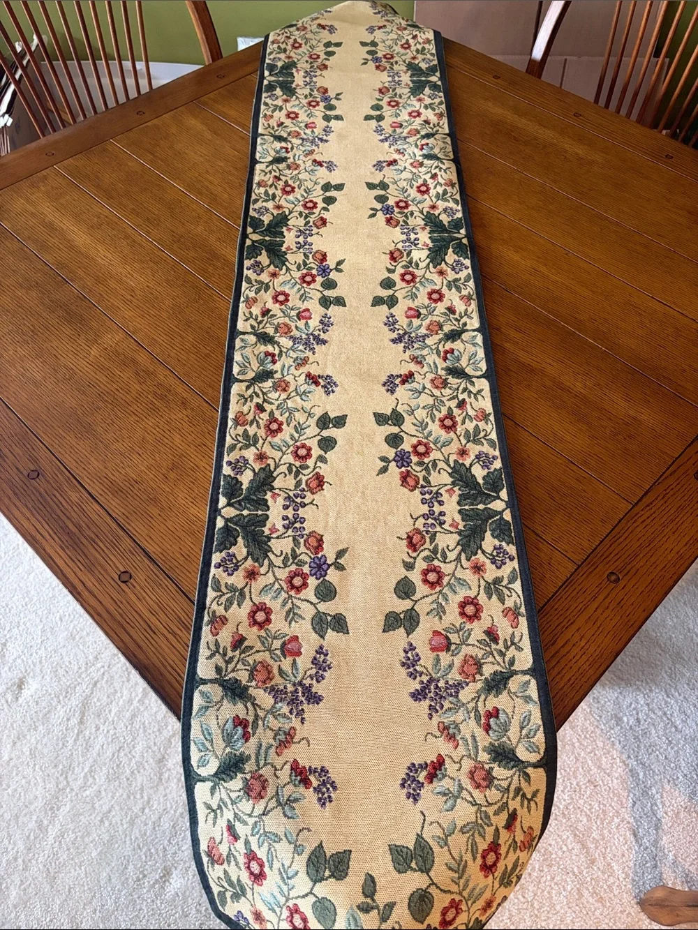 Floral Cream Table Runner